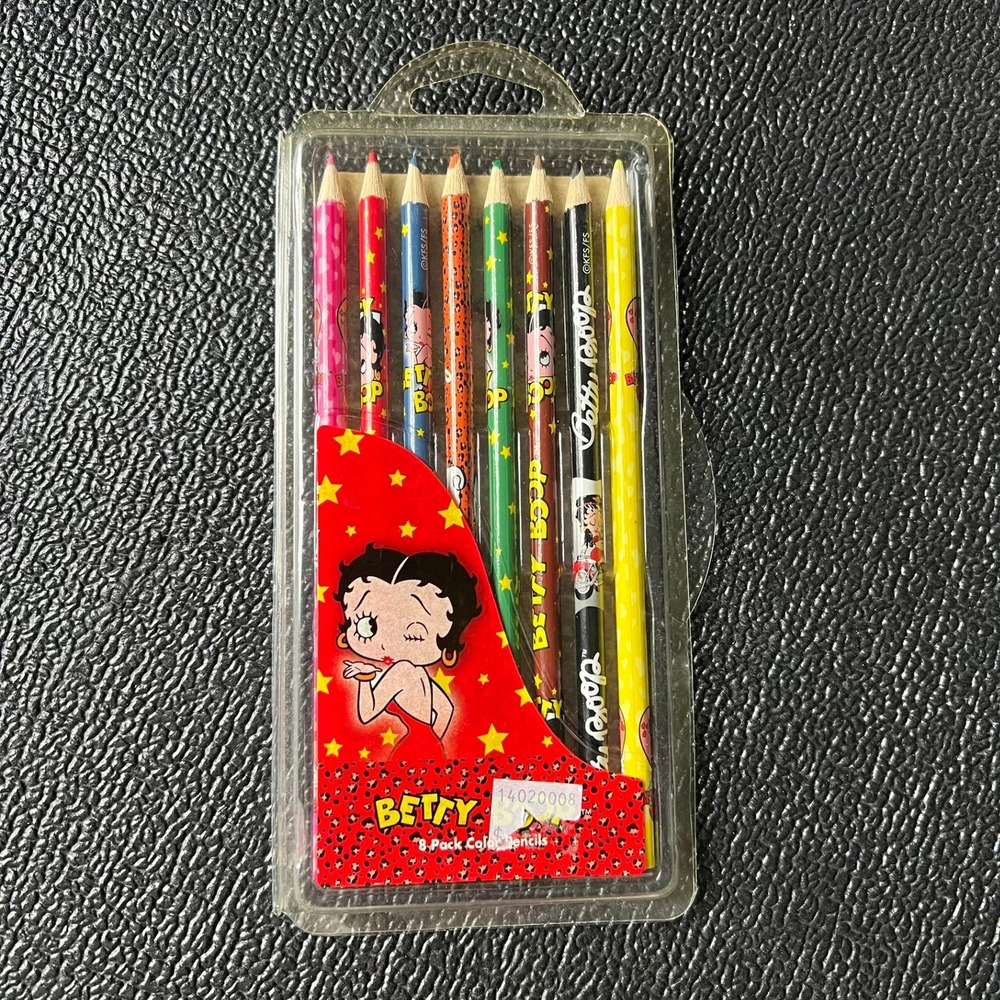 Vintage Betty Boop 8 Pack Colored Pencils 2005 Tri-coastal Design Retro Y2K Art